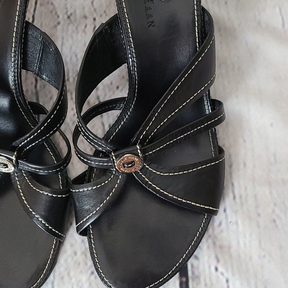 Cole Haan black leather strappy sandals, 9.5 - Picture 4 of 15